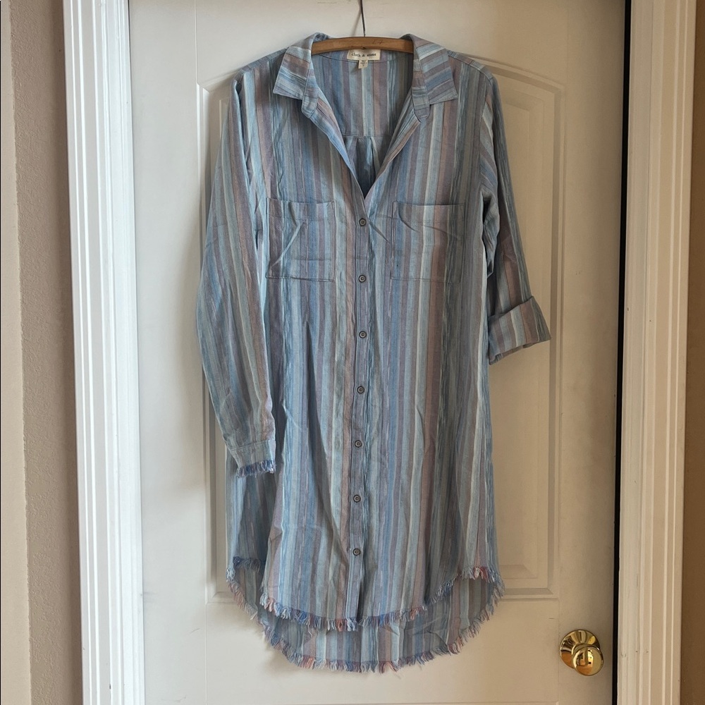 Anthropologie cloth & stone Striped Shirt Dress S